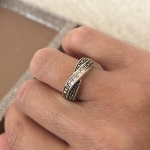 Vintage Judith Jack Sterling Marcasite Ring